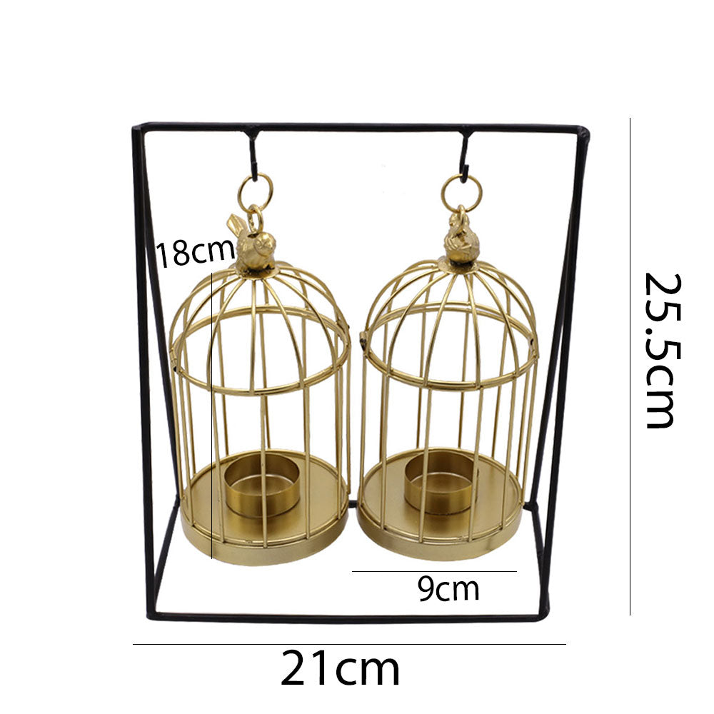 Candle Holder Bird Cage Candle Stand 2 Pcs