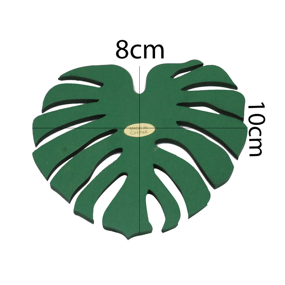 Leaf Shape Wooden Tea Coasters 6pcs Set