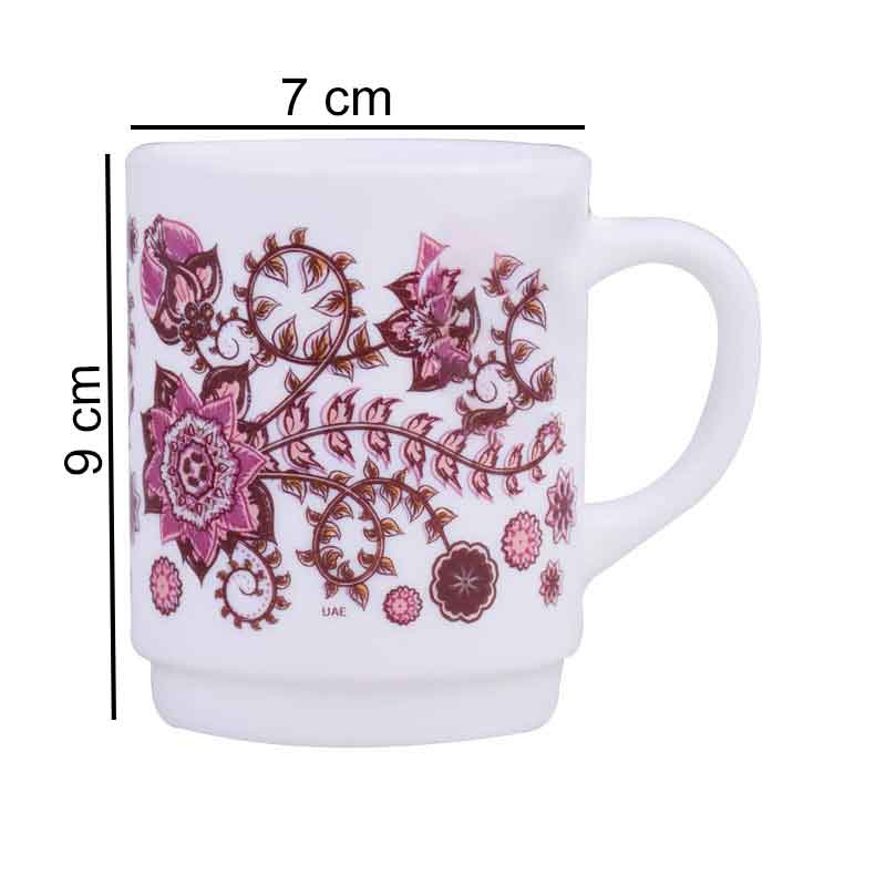 Luminarc Mandala Design Tea, Milk And Coffee Drinking Cups 6 Pcs Set