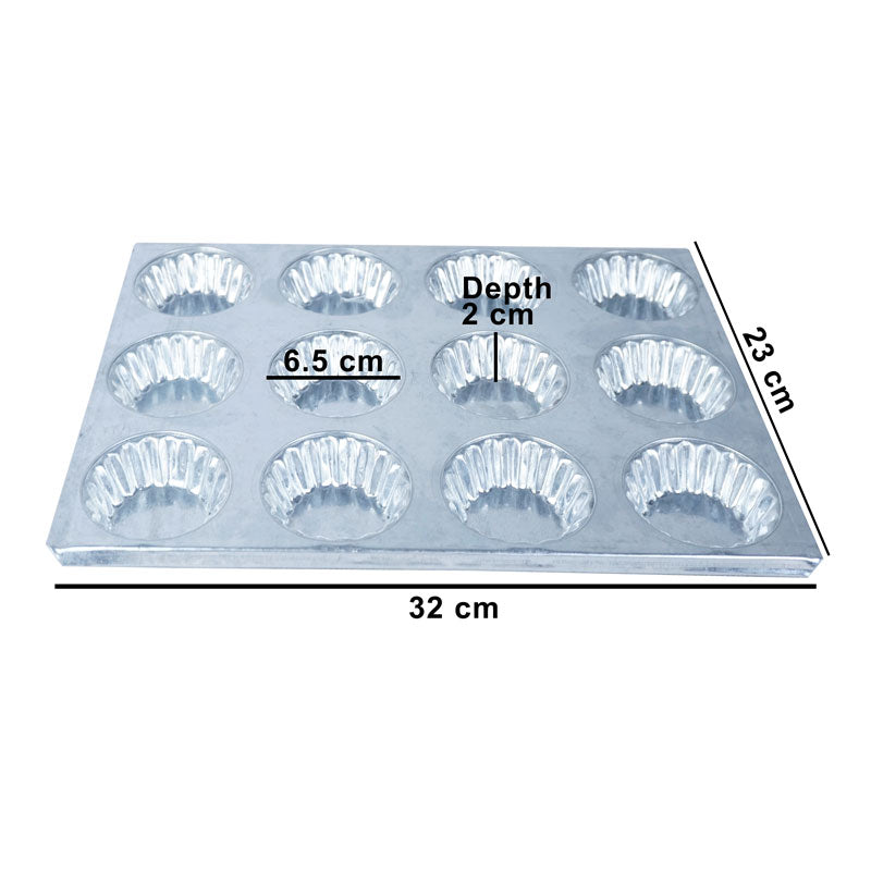 Tart Mold Tray Silver 12 Cavity Design 01