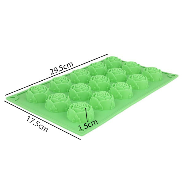 Rose Silicone Baking Mold Large 15 Cavity