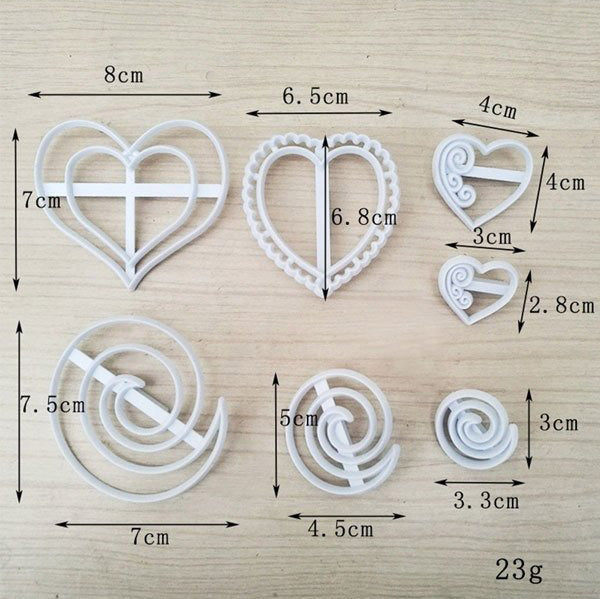 Hearts And Swirls Cutter 7 Pcs Set