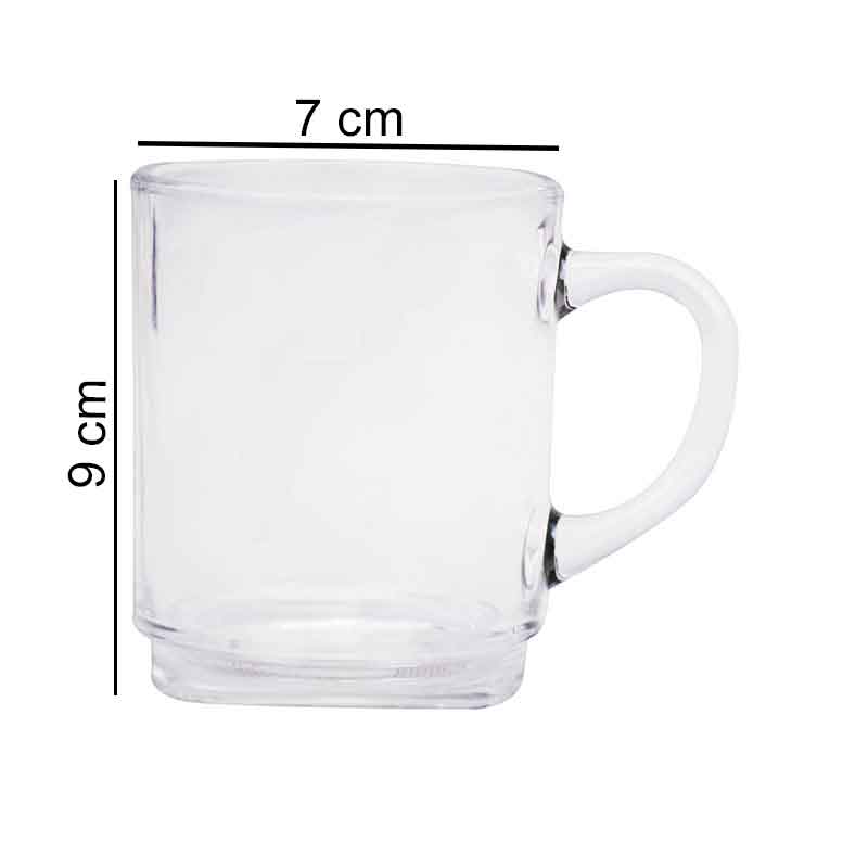 Transparent Tea, Milk And Coffee Drinking Cups 6 Pcs Set