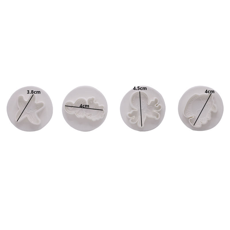Sea Animals Plunger Cutter 4Pcs Set