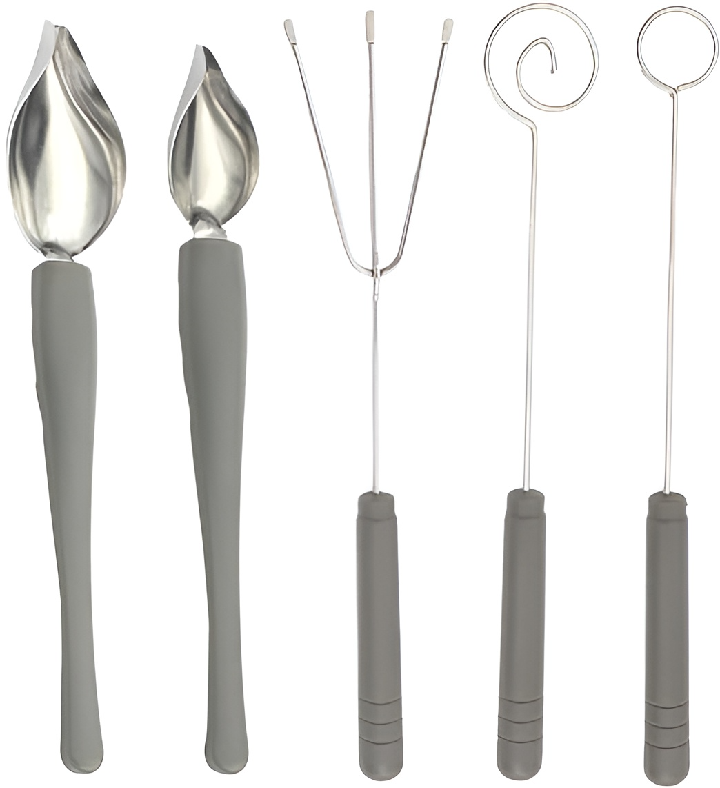 Dessert Sauce Drawing Spoons & Chocolate Dipping Decorating Tools 5 Pcs Set
