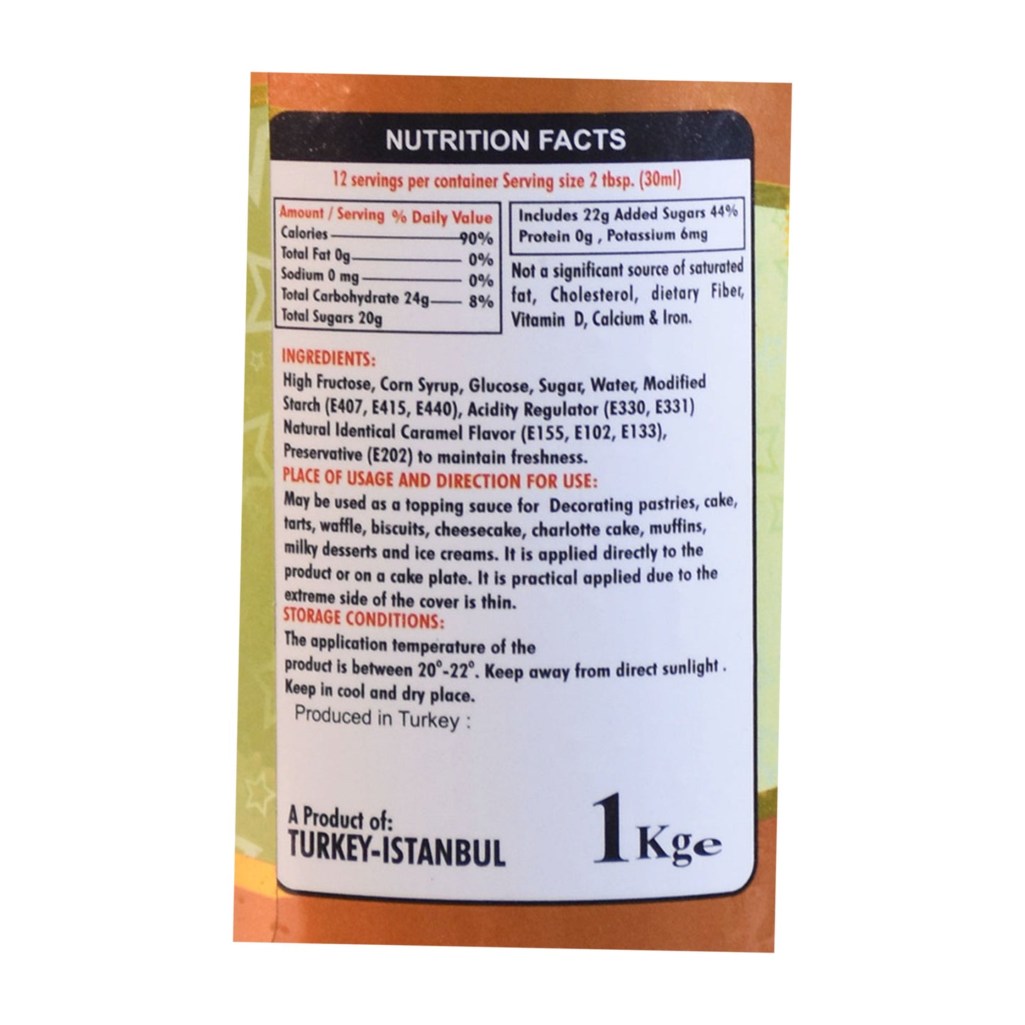 Milkyz Food Bavico Caramel Topping Syrup 1Kg
