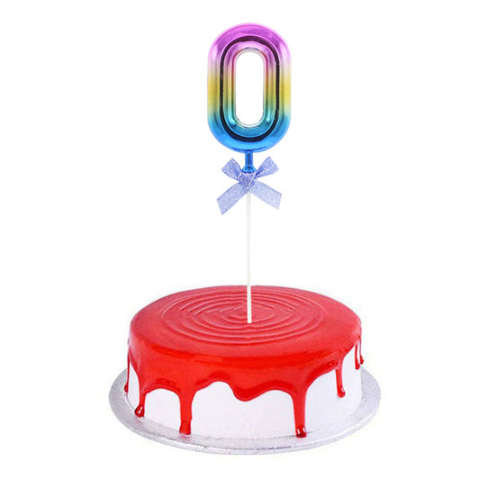 0 Number Multicolor Cake Topper