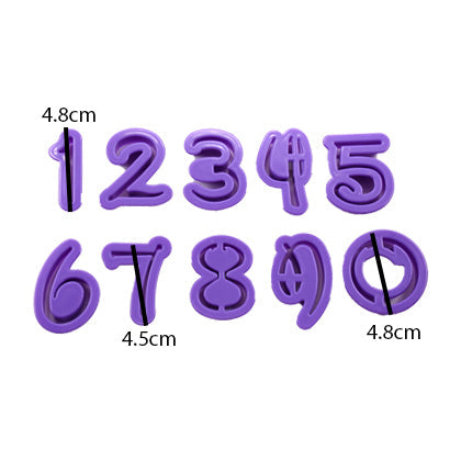 0 To 9 Disney Style Number Cutter Set Plastic