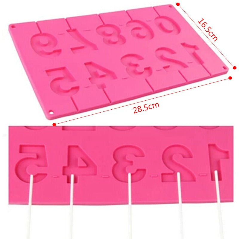 0 To 9 Numbers Silicone Lollipop