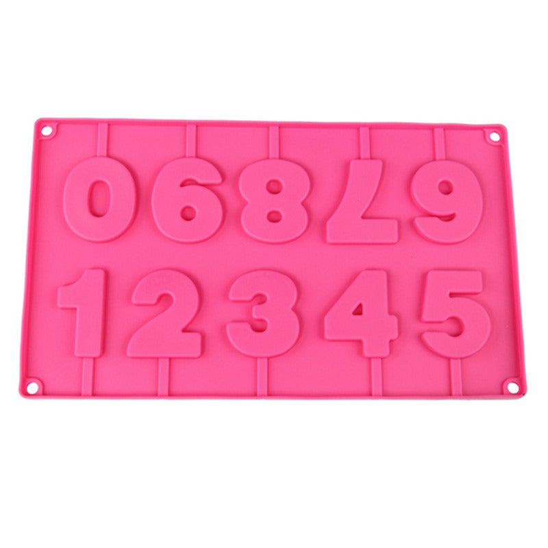 0 To 9 Numbers Silicone Lollipop