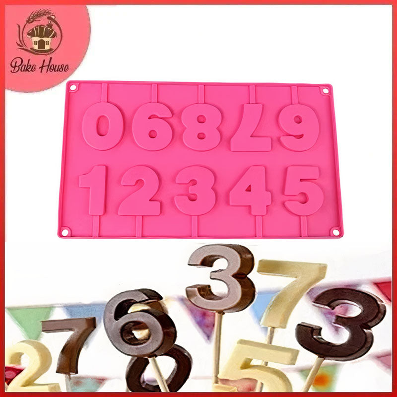 0 To 9 Numbers Silicone Lollipop