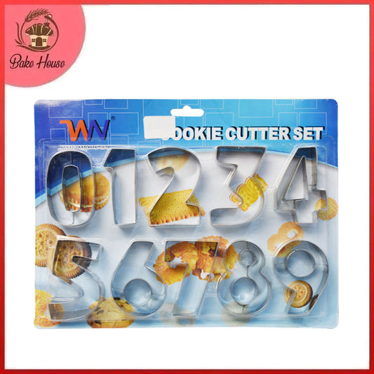 0 to 9 Big Cookies Cutter Set Stainless Steel