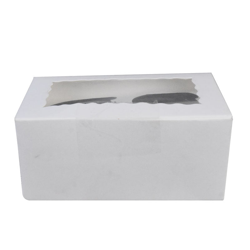 2 Cavity Cupcake Box 6.5 X 3.5 X 3 Inch with Top Window