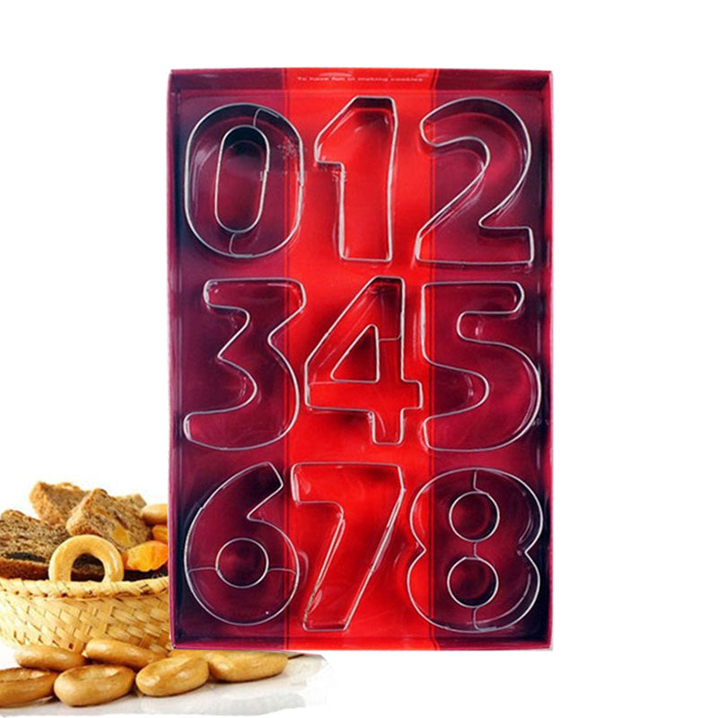 0 To 8 Big Number Cookie Cutter Set Steel