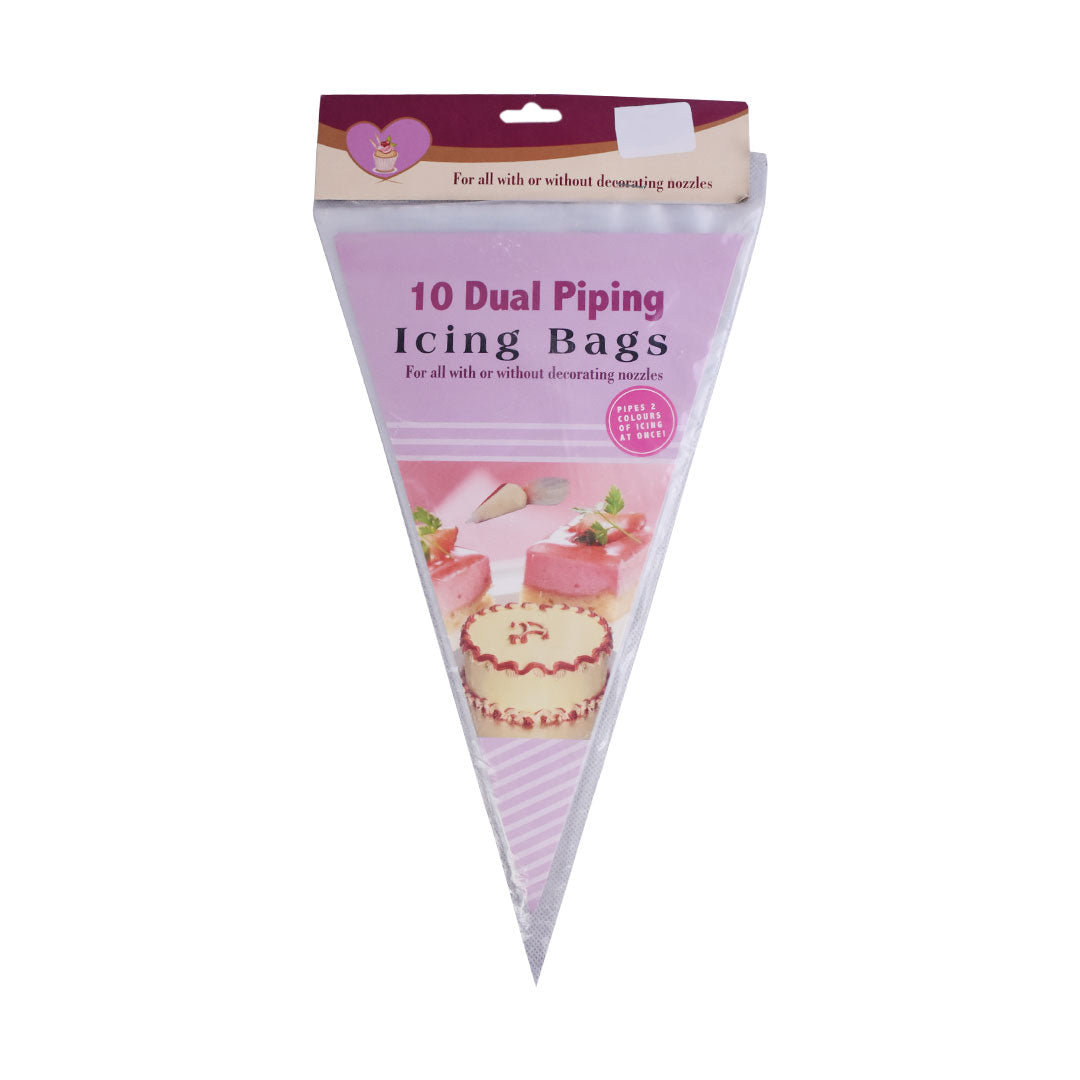 10 Disposable Dual Piping Icing Bags