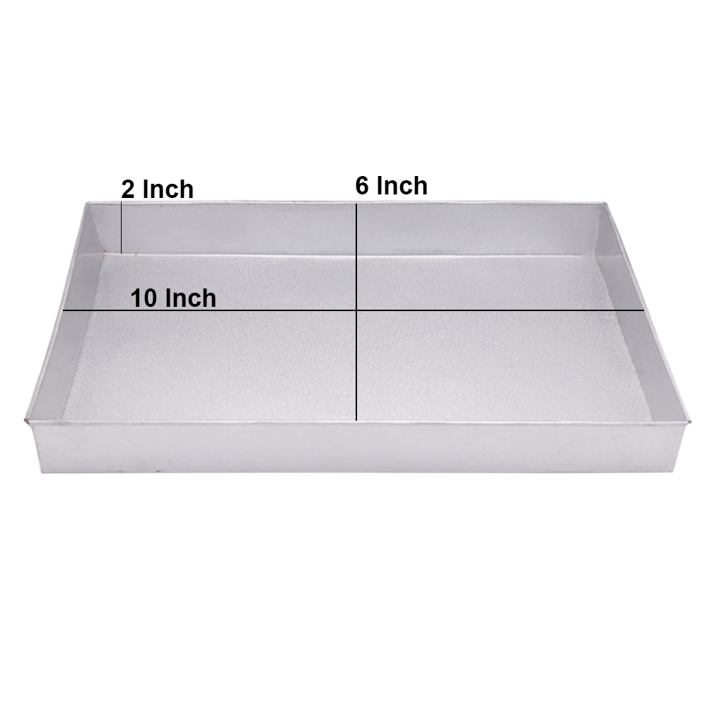 Rectangle Cake Brownies Baking Tray Galvanized Steel X 10 Inch