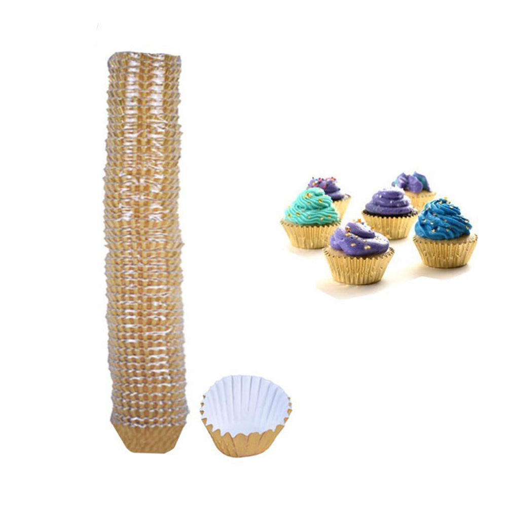 1000 Pcs Mini Golden Paper Baking Cupcake Muffin Liners & Bonbon Wrappers 4cm