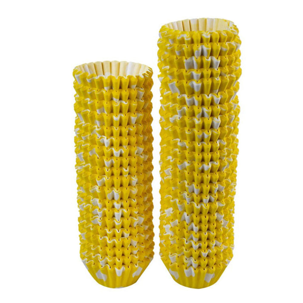 1000 Pcs Mini Yellow & White Cupcake Liners 3.5cm