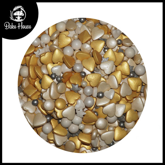 Bake House Golden Pearl Heart Mix Sprinkles