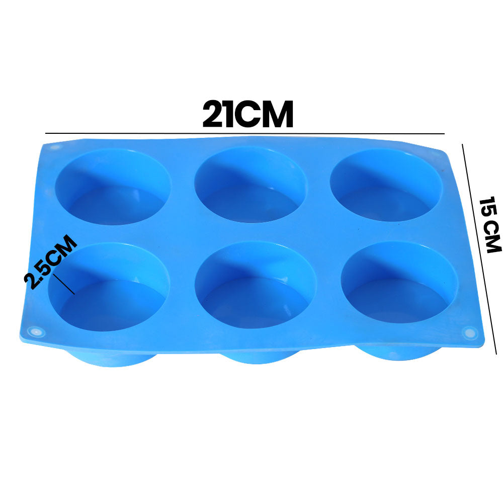 Silicone Round Cupcake Baking Mold 6 Cavity