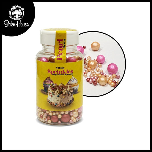 MR Kay Pearl Gems Sprinkles – Pink & Gold Mix (Mix Size) – 90g Jar