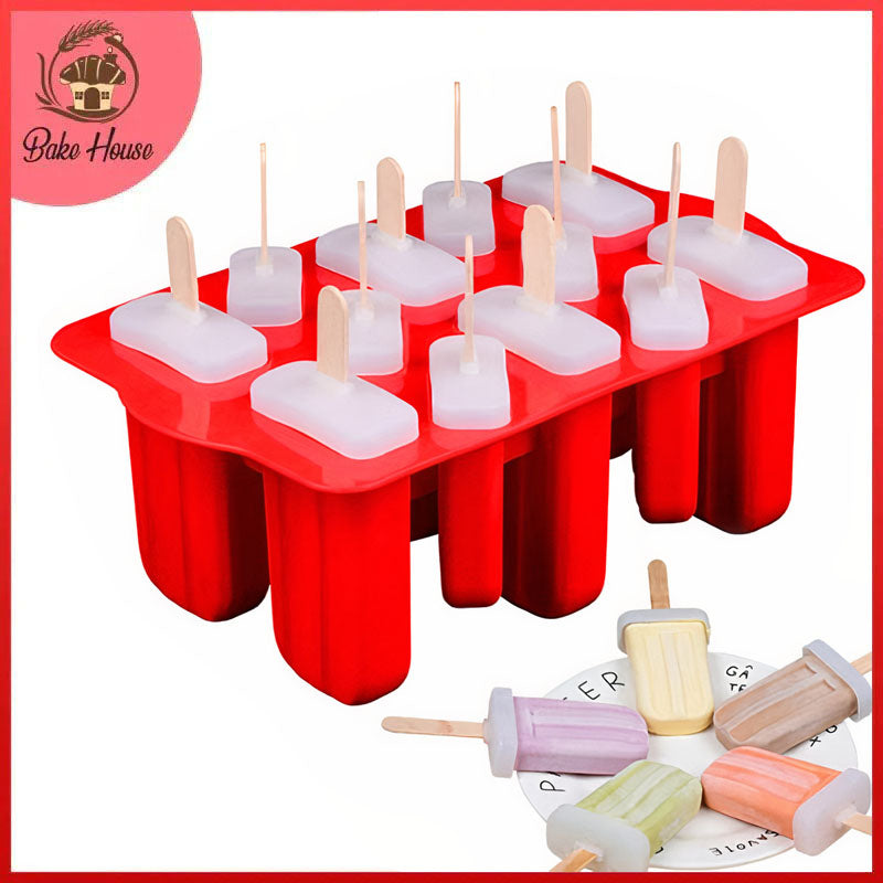 12 Cavity Silicone Ice Popsicle Mold
