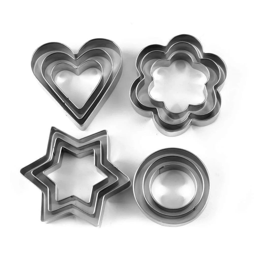 12 Pcs Set Stainless Steel Cookie Biscuit Cutter