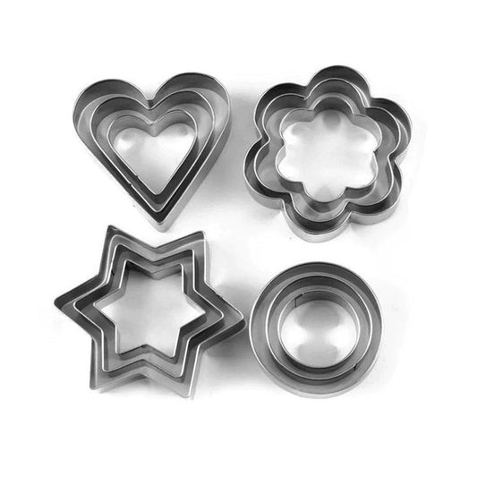 12 Pcs Set Stainless Steel Cookie Biscuit Cutter