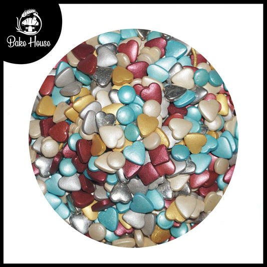 Bake House Multicolor Metallic Heart Sprinkles
