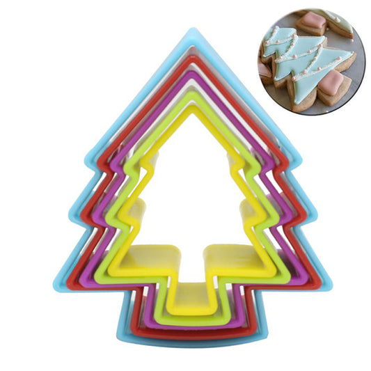 Colorful Tree 5 Pcs Plastic Cookie Cutter