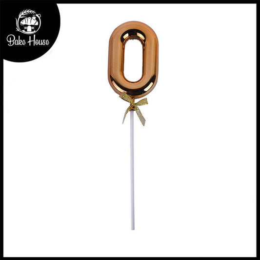 Birthday Anniversary Cake Decoration Number Topper Golden 0 (Zero)