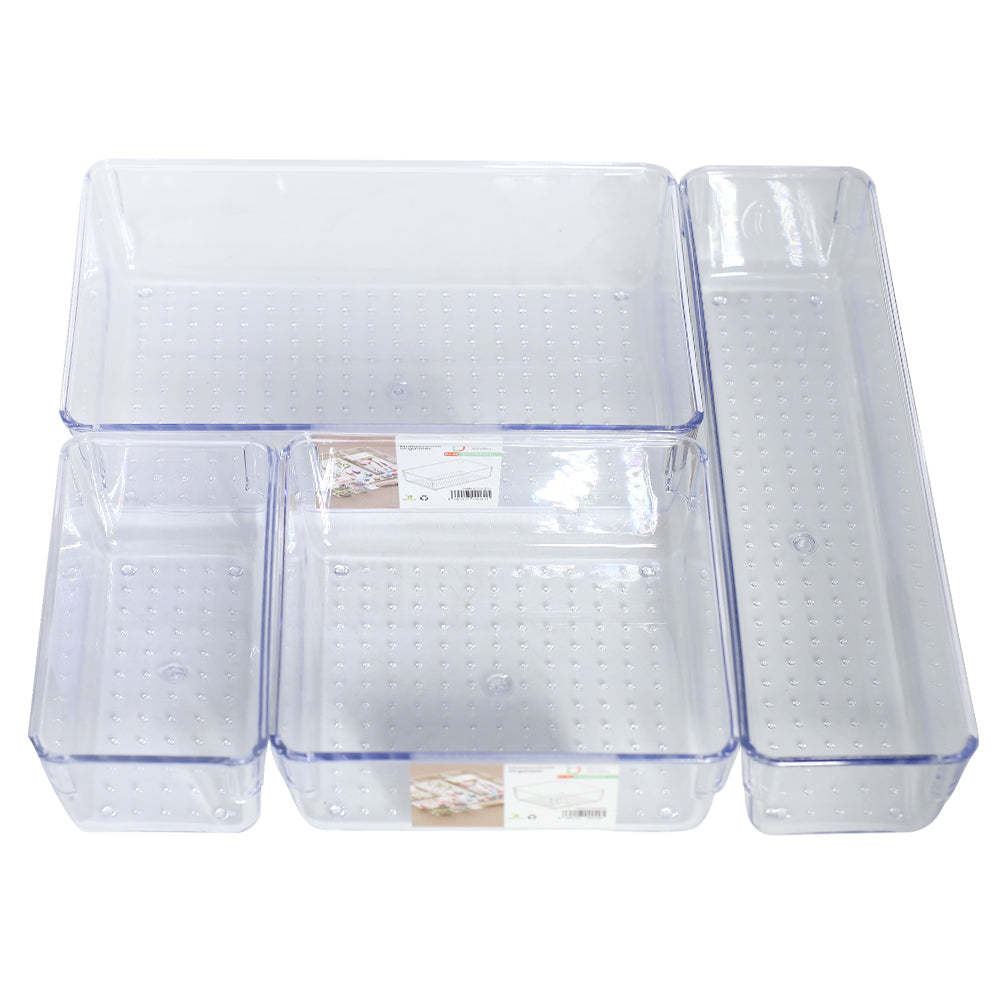 4-Piece Acrylic Cosmetics Organizer Set