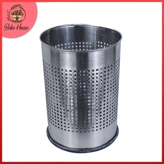 Stainless Steel Open Perforated Paper Waste Bin 27.5 x 19.5 cm