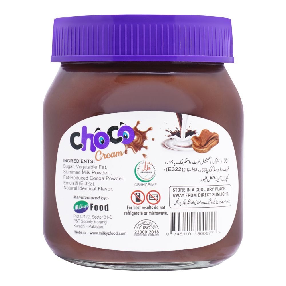 Milkyz Food Choco Cream Chocolate Milk Spread 350g Jar Bottle