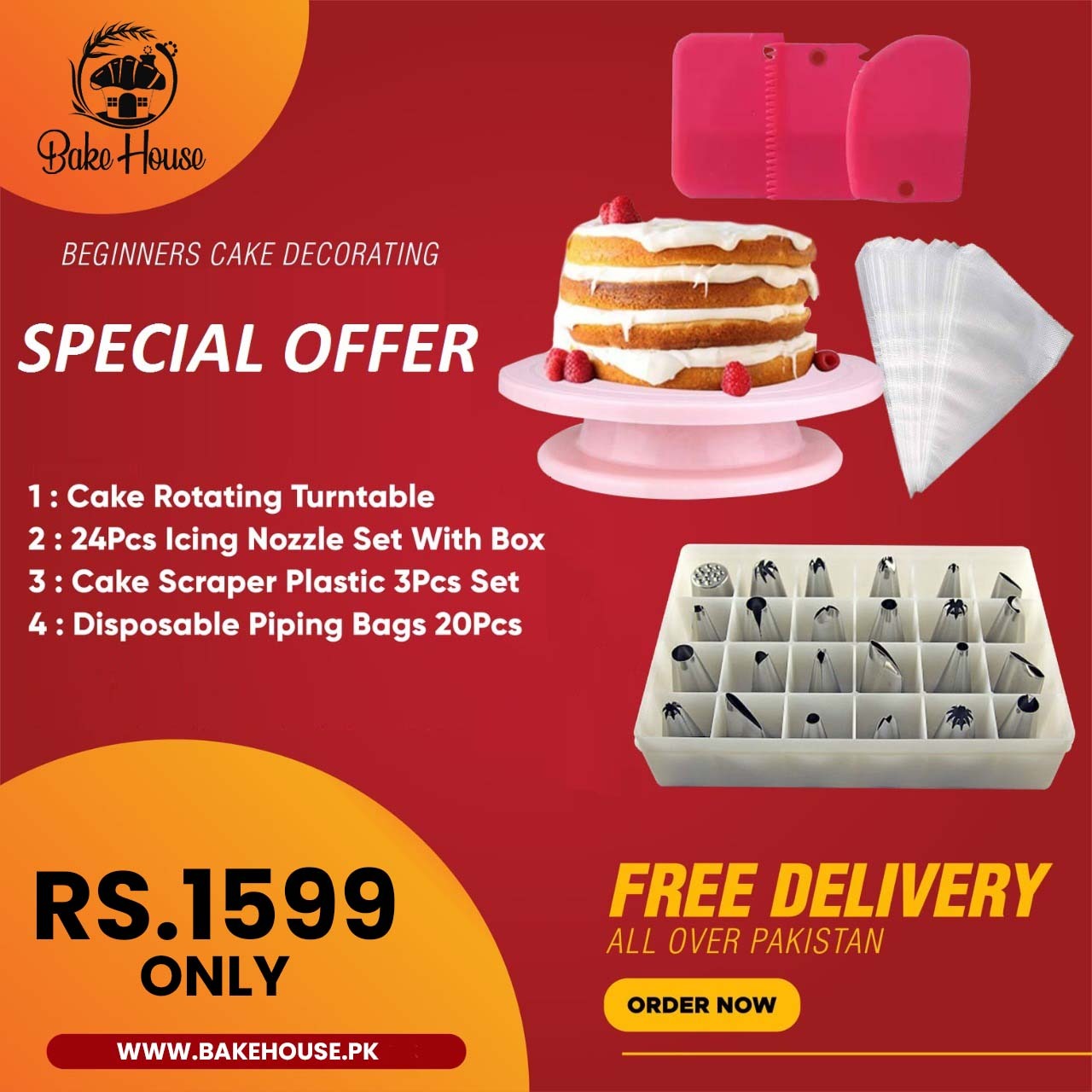 Beginners Cake Decorating Deal 1599 Free Delivery All Over Pakistan