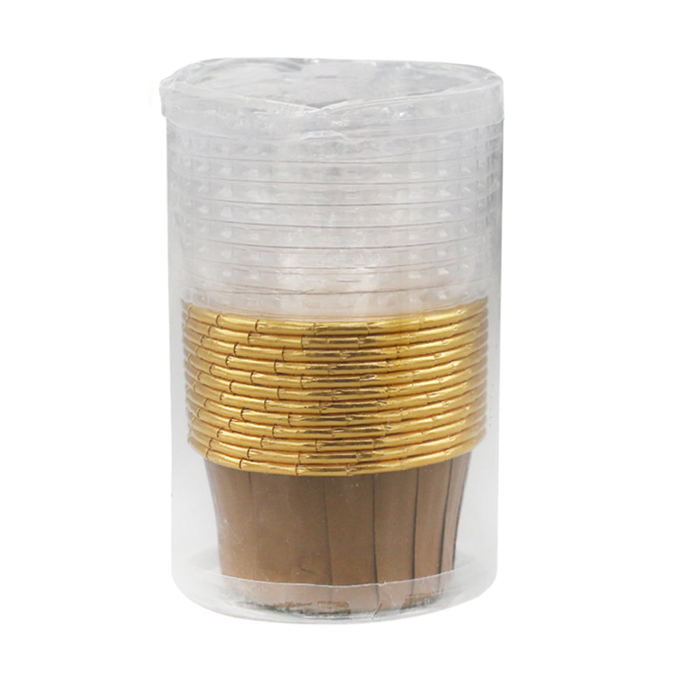 12Pcs Brown Foil Cupcake liner With Plastic Cap