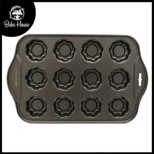 Flower Shape Mini Cheese Cake Pan 12 Cavity Non Stick