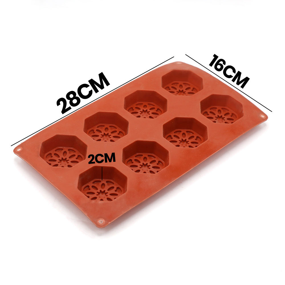 Round Tart Silicone Baking Mold 8 Cavity