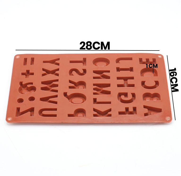 Uppercase Alphabet And Symbols Silicone Mold 30 Cavity