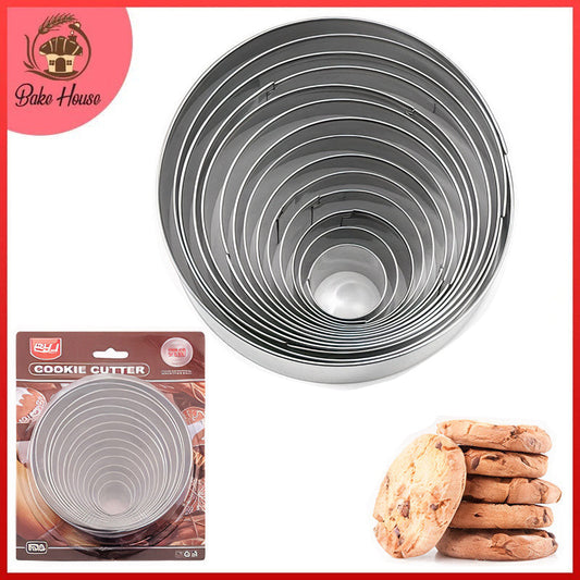 14Pcs Round Cookie Cutter Set Stainless Steel