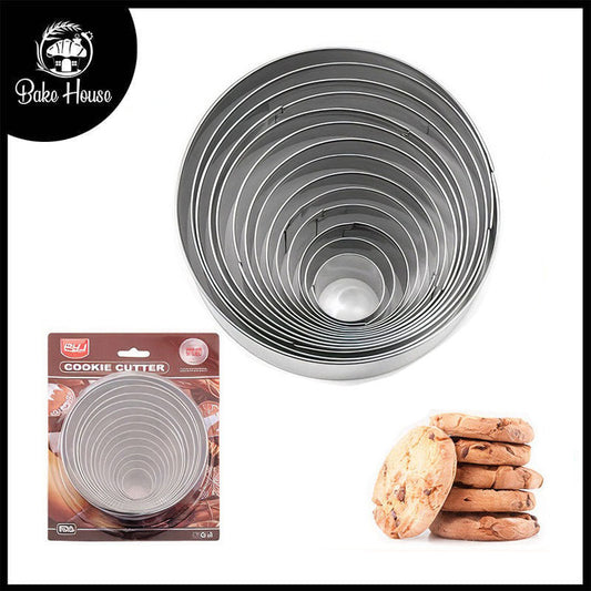 14Pcs Round Cookie Cutter Set Stainless Steel