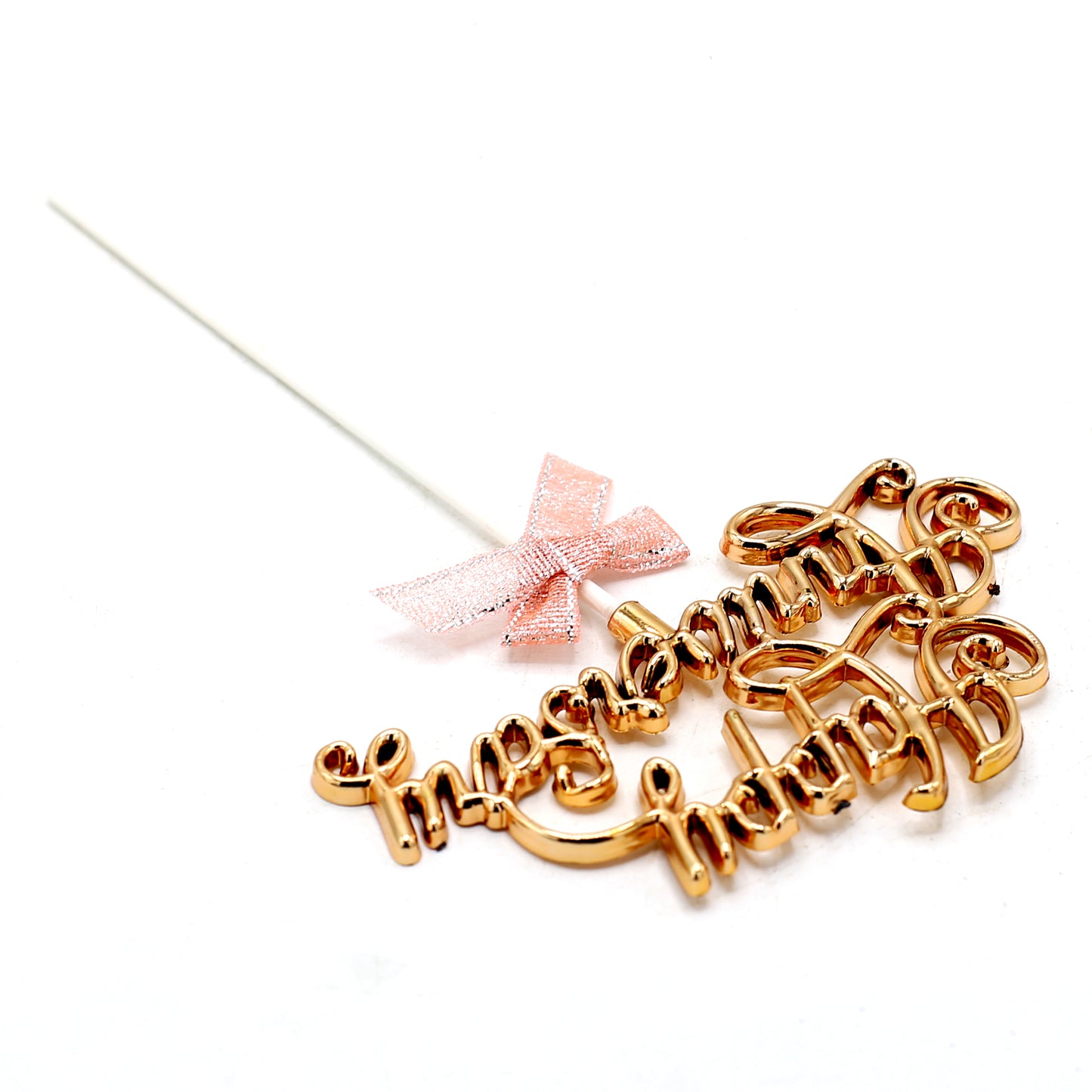 Happy Anniversary Cursive Writting Copper Cake Topper