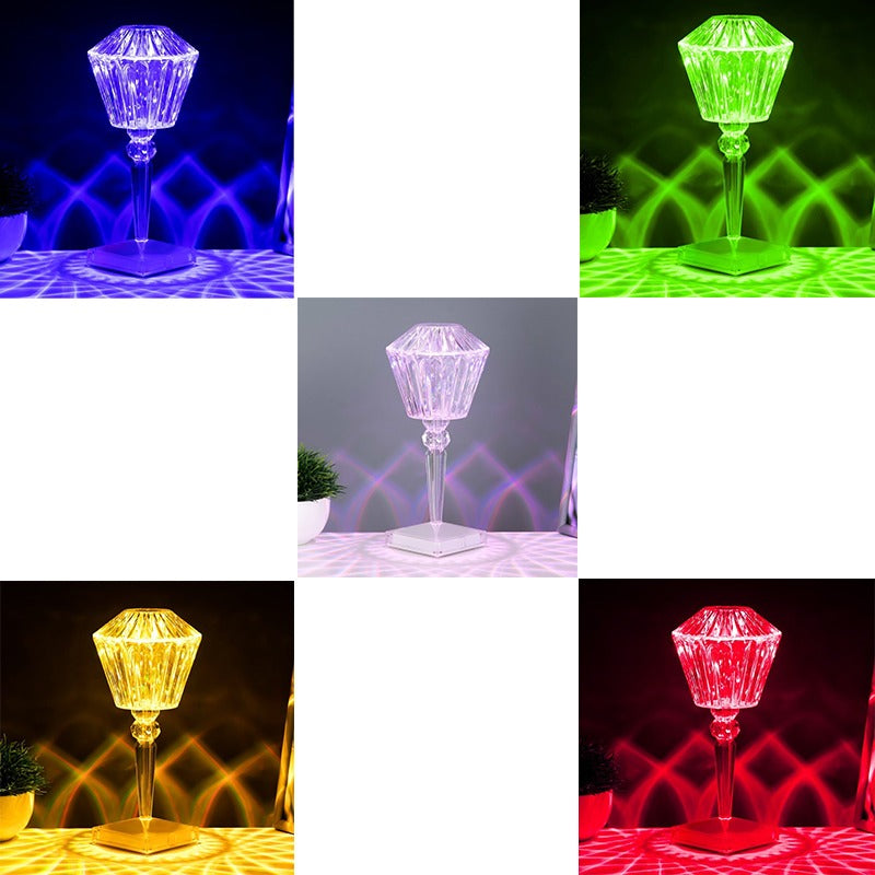 16 Colors With Effects, Touch & Remote Control Rechargeable Table Lamp Design 03
