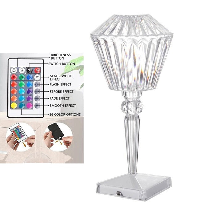 16 Colors With Effects, Touch & Remote Control Rechargeable Table Lamp Design 03