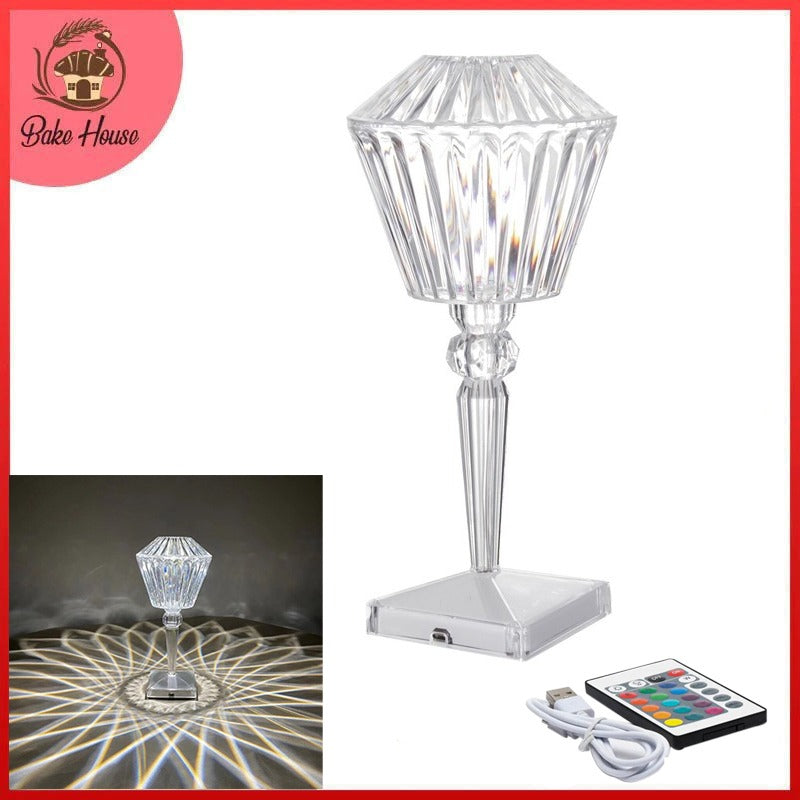 16 Colors With Effects, Touch & Remote Control Rechargeable Table Lamp Design 03