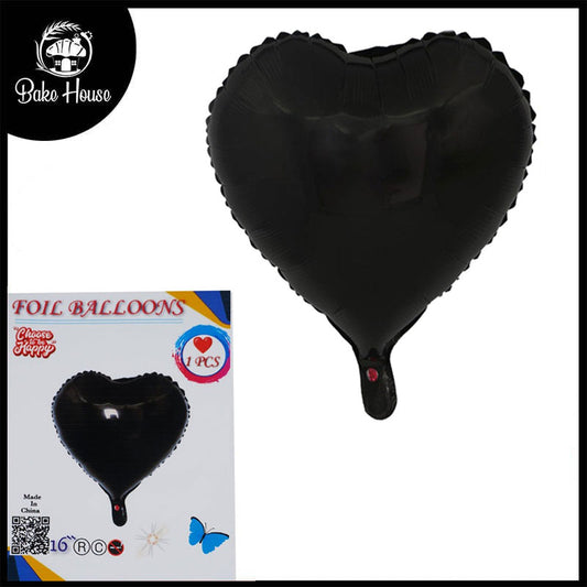 16 Inch Black Heart Shape Foil Balloon For Party Decoration