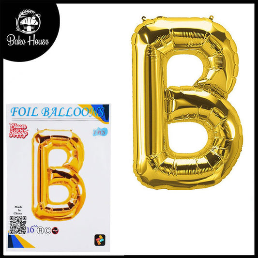 16 Inch Golden Alphabet B Letter Foil Balloon for Party Decoration