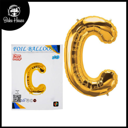 16 Inch Golden Alphabet C Letter Foil Balloon for Party Decoration