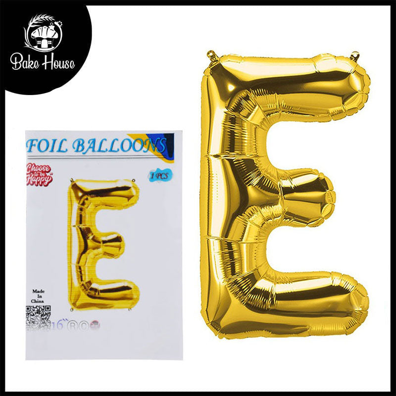 16 Inch Golden Alphabet E Letter Foil Balloon for Party Decoration