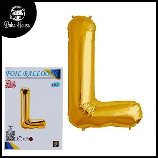 16 Inch Golden Alphabet L Letter Foil Balloon for Party Decoration